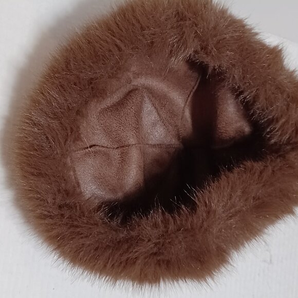Women's Brown Faux Fur Hat - Picture 3 of 4
